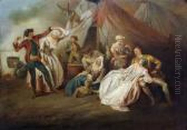 Rejouissances De Soldats Oil Painting by Jean-Baptiste Joseph Pater