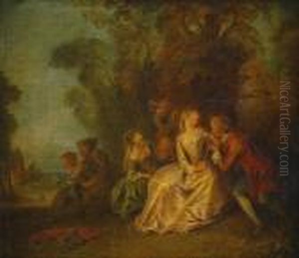 Assemblee Galante Dans Un Parc Oil Painting by Jean-Baptiste Joseph Pater