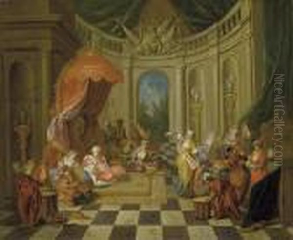 Le Sultan Au Harem Oil Painting by Jean-Baptiste Joseph Pater