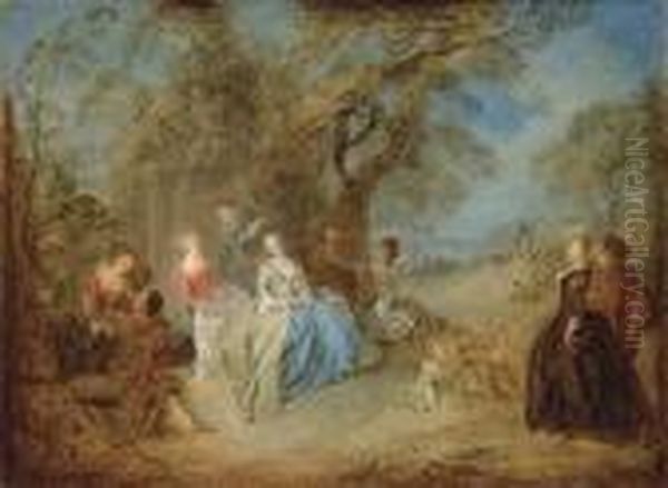 Fete Galante Oil Painting by Jean-Baptiste Joseph Pater