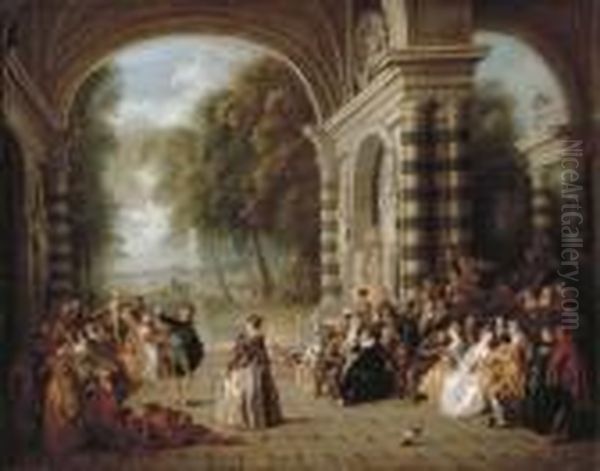 Les Plaisirs Du Bal Oil Painting by Jean-Baptiste Joseph Pater