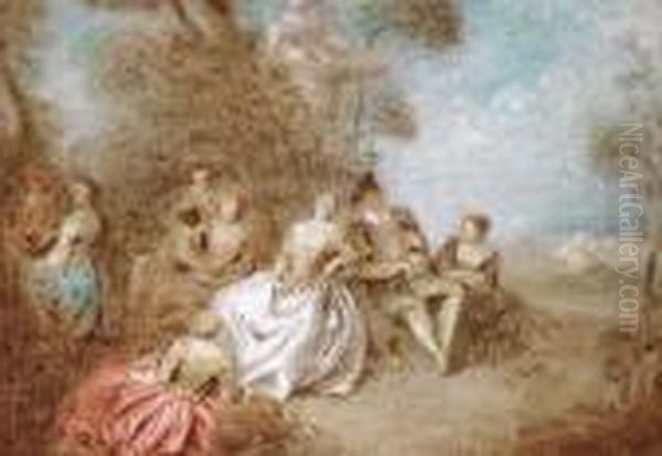 A Fete Champetre Oil Painting by Jean-Baptiste Joseph Pater