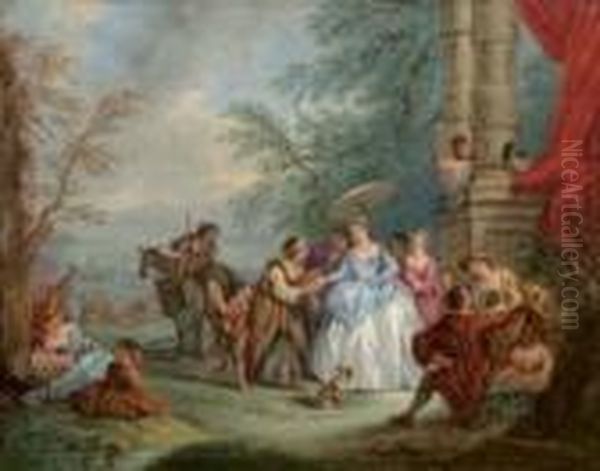 La Lettura Della Mano Oil Painting by Jean-Baptiste Joseph Pater