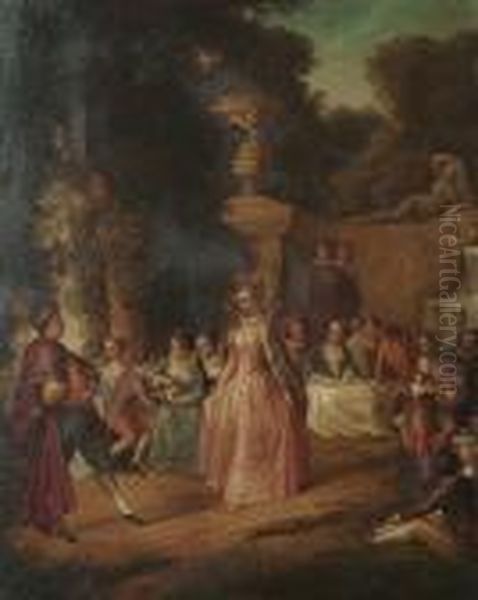 A Fete Champetre Oil Painting by Jean-Baptiste Joseph Pater