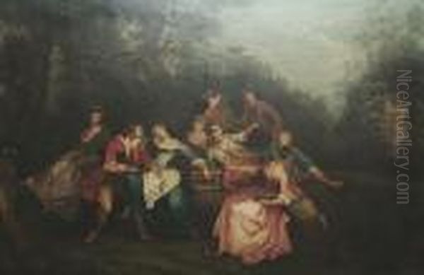 A Fete Champetre Oil Painting by Jean-Baptiste Joseph Pater