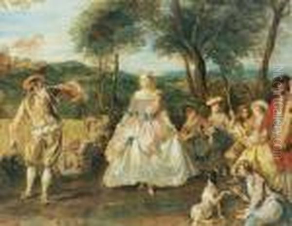 Fete Galante. Oil Painting by Jean-Baptiste Joseph Pater