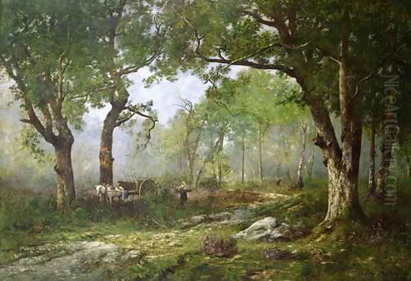 The Forest of Fontainebleau 1890 Oil Painting by Leon Richet