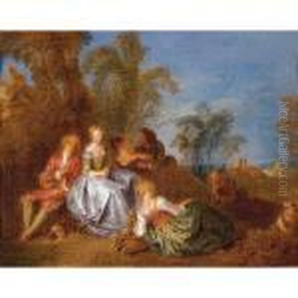 Fete Champetre Oil Painting by Jean-Baptiste Joseph Pater