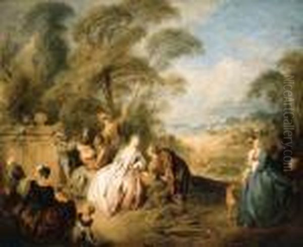 A Fte Champtre Oil Painting by Jean-Baptiste Joseph Pater