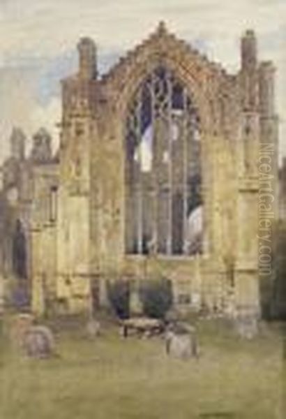 Melrose Abbey, Roxburghshire Oil Painting by James Paterson