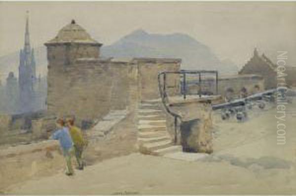 Half Moon Battery, Edinburgh Castle Oil Painting by James Paterson