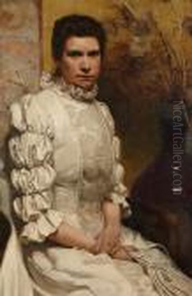 Eliza In Her Wedding Dress Oil Painting by James Paterson