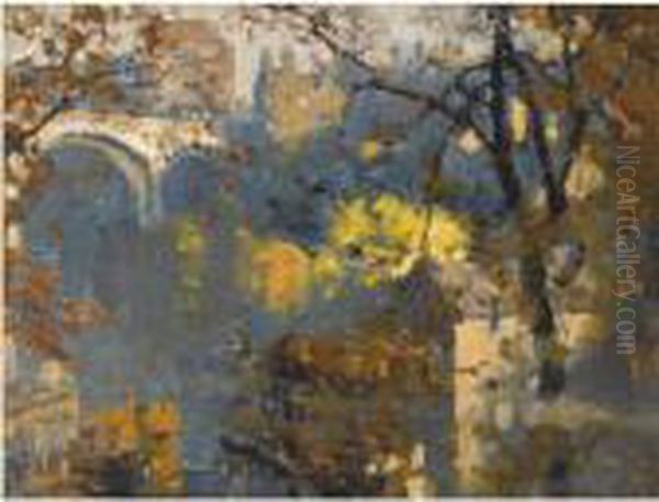 Dean Bridge, Edinburgh Oil Painting by James Paterson