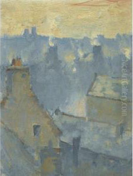 Edinburgh Rooftops; Skye Oil Painting by James Paterson