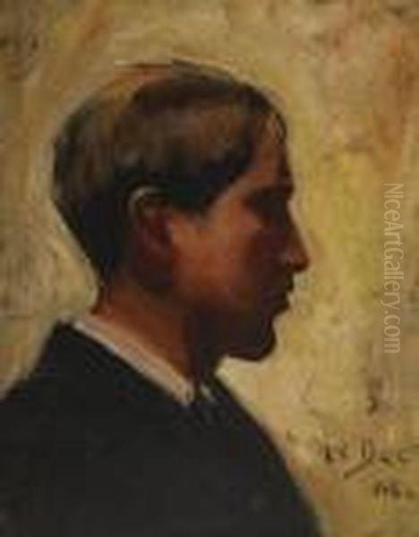 Self Portrait In Profile Oil Painting by James Paterson