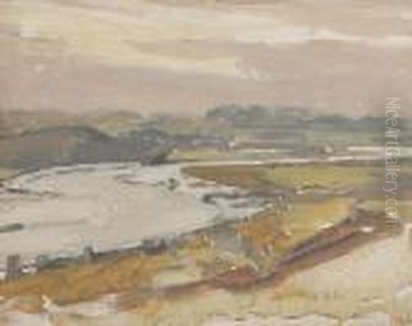 A Lowland River Oil Painting by James Paterson