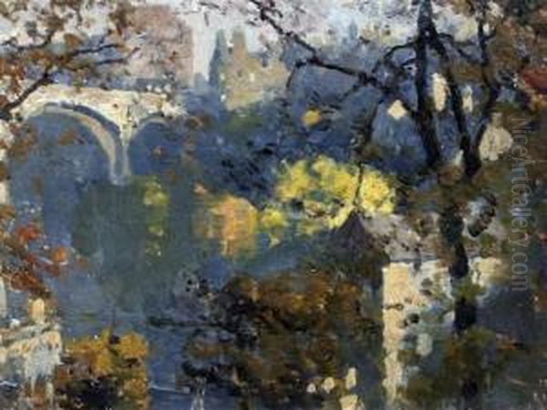 The Dean Bridge, Edinburgh Oil Painting by James Paterson