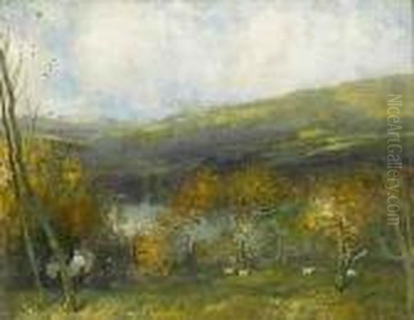 Landschaft Mit Dem See Von Moniaive In Nithsdale Oil Painting by James Paterson