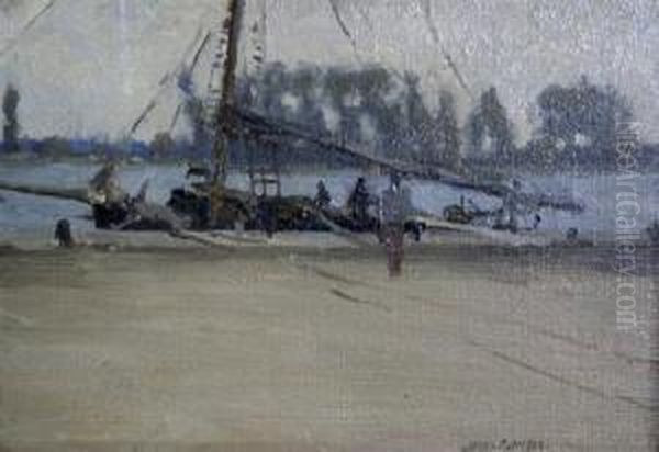 Yacht On The Quay Oil Painting by James Paterson