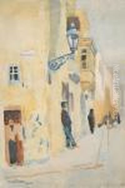 Street Scene, Malta Oil Painting by James Paterson