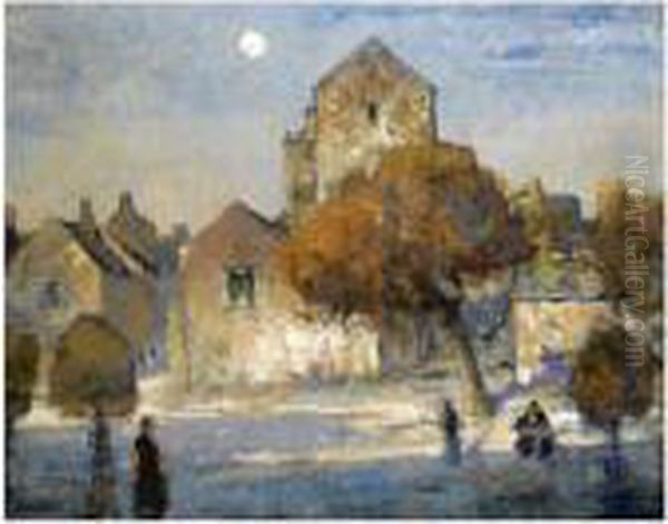 A Little Town In France Oil Painting by James Paterson