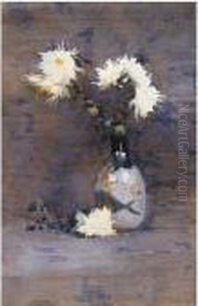 Crysathemums Oil Painting by James Paterson