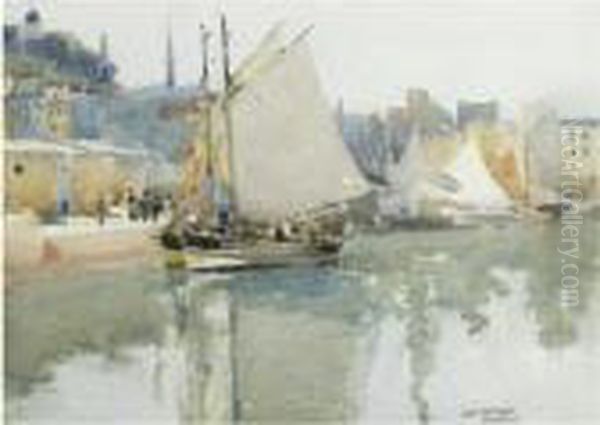 The Harbour, Honfleur Oil Painting by James Paterson