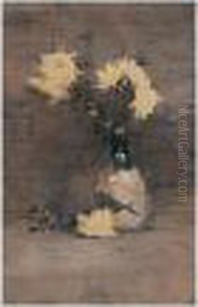 Chrysanthemums Oil Painting by James Paterson