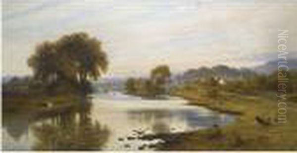 On The Cree At Newton Stewart Oil Painting by Waller Hugh Paton