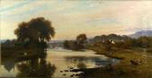 Number One, On The Cree At Newton Stewart Oil Painting by Waller Hugh Paton