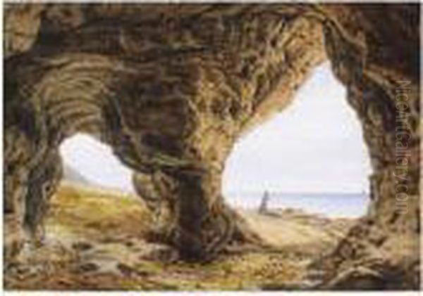 The Caves At East Wemyss, Fife Oil Painting by Waller Hugh Paton