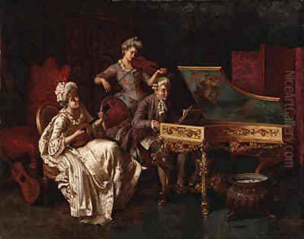 The Recital Oil Painting by Pio Ricci