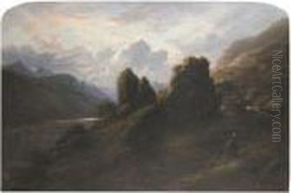 Upper Morelaggan, Loch Long Oil Painting by Waller Hugh Paton