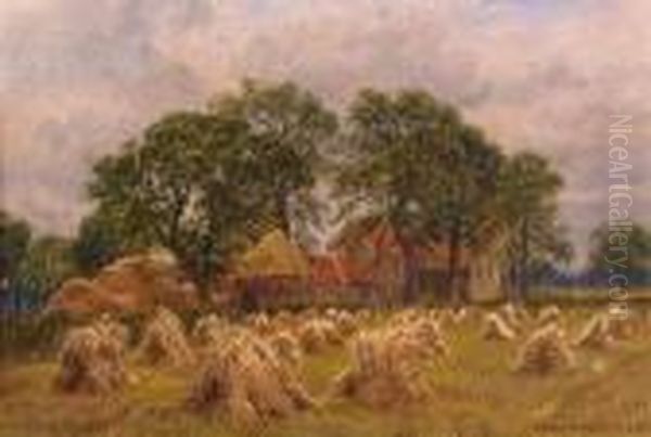 Corn Stooks, Ormiston Oil Painting by Waller Hugh Paton