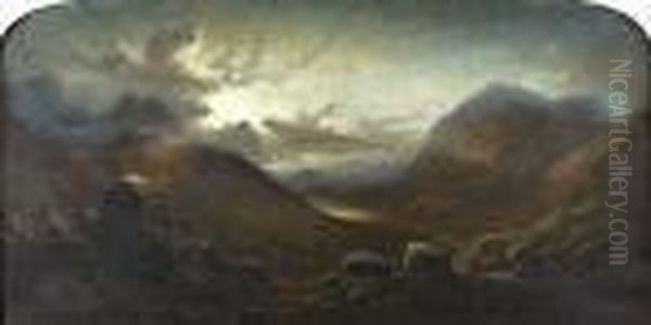 Deer In The Gloaming Oil Painting by Waller Hugh Paton