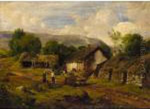 The Crofters Oil Painting by Waller Hugh Paton