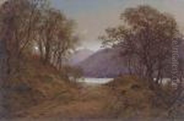 A Moonlit Loch Oil Painting by Waller Hugh Paton