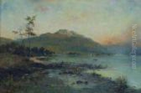 By The Lochside Oil Painting by Waller Hugh Paton