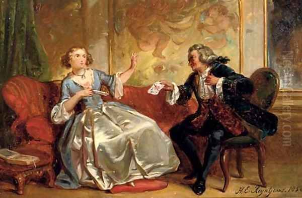 The love letter Oil Painting by Hendricus Engelbertus Reijntjens