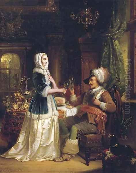 The toast Oil Painting by Hendricus Engelbertus Reijntjens