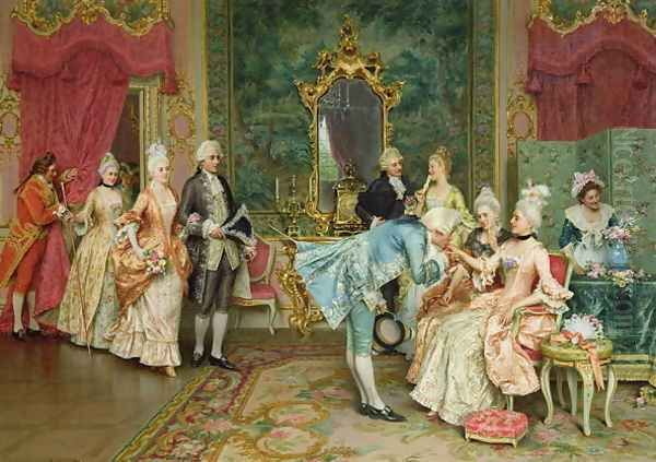 The Reception Oil Painting by Arturo Ricci