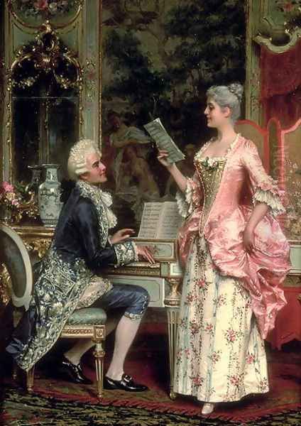 The Singing Lesson Oil Painting by Arturo Ricci