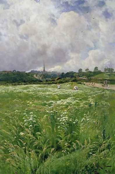 Haymaking Oil Painting by Arthur Walker Redgate