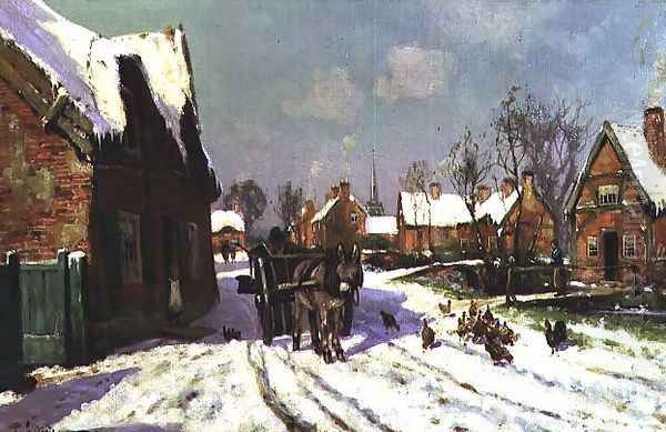 Winter, one of a set of the four seasons Oil Painting by Arthur Walker Redgate