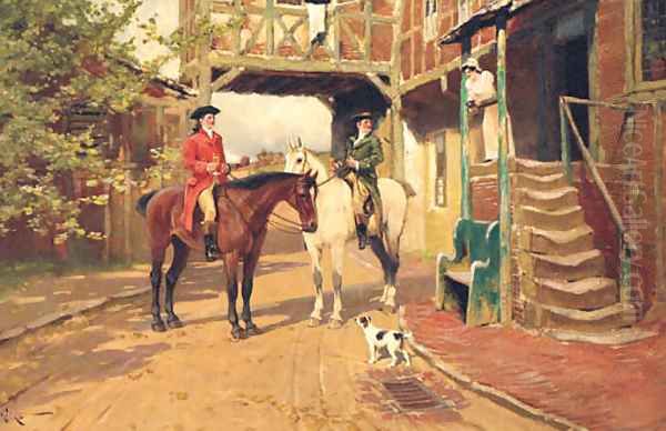 A Rest outside the Inn Oil Painting by Arthur Walker Redgate