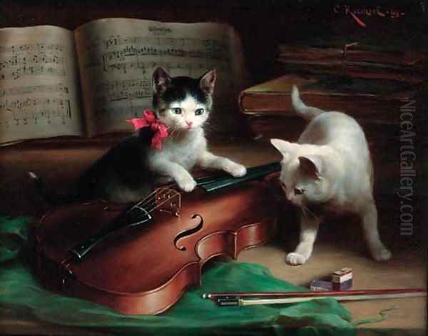 'Pizzicato' Oil Painting by Carl Reichert