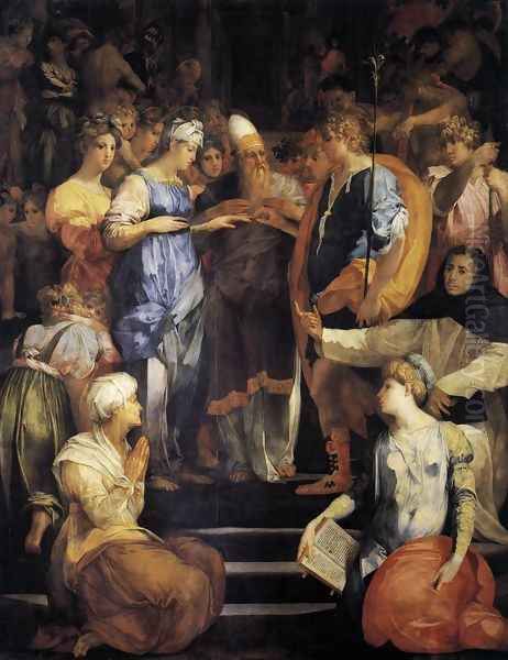 Betrothal of the Virgin 1523 Oil Painting by Fiorentino Rosso