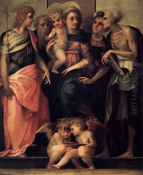 Madonna Enthroned with Four Saints 1518 Oil Painting by Fiorentino Rosso