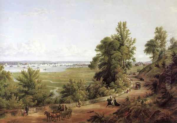 Bay of New York from the Heights of Hoboken Oil Painting by Milne Ramsey