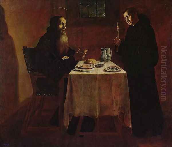 St. Benedict Blessing St. Maur Oil Painting by Francisco Rizi